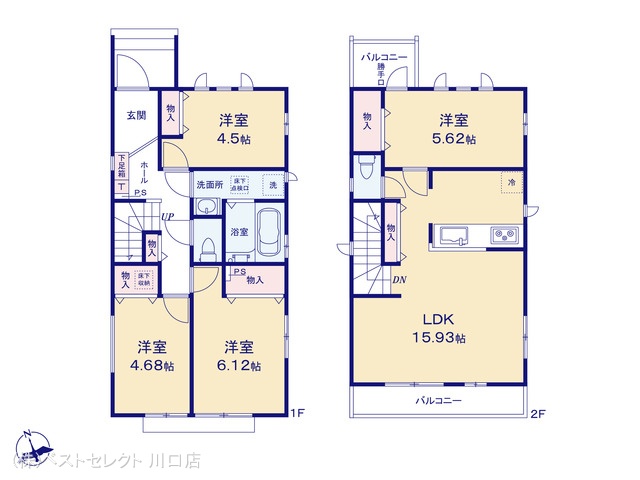 埼玉県戸田市喜沢２丁目の新築戸建て 4LDK間取図 ※図面と異なる場合は現況を優先
