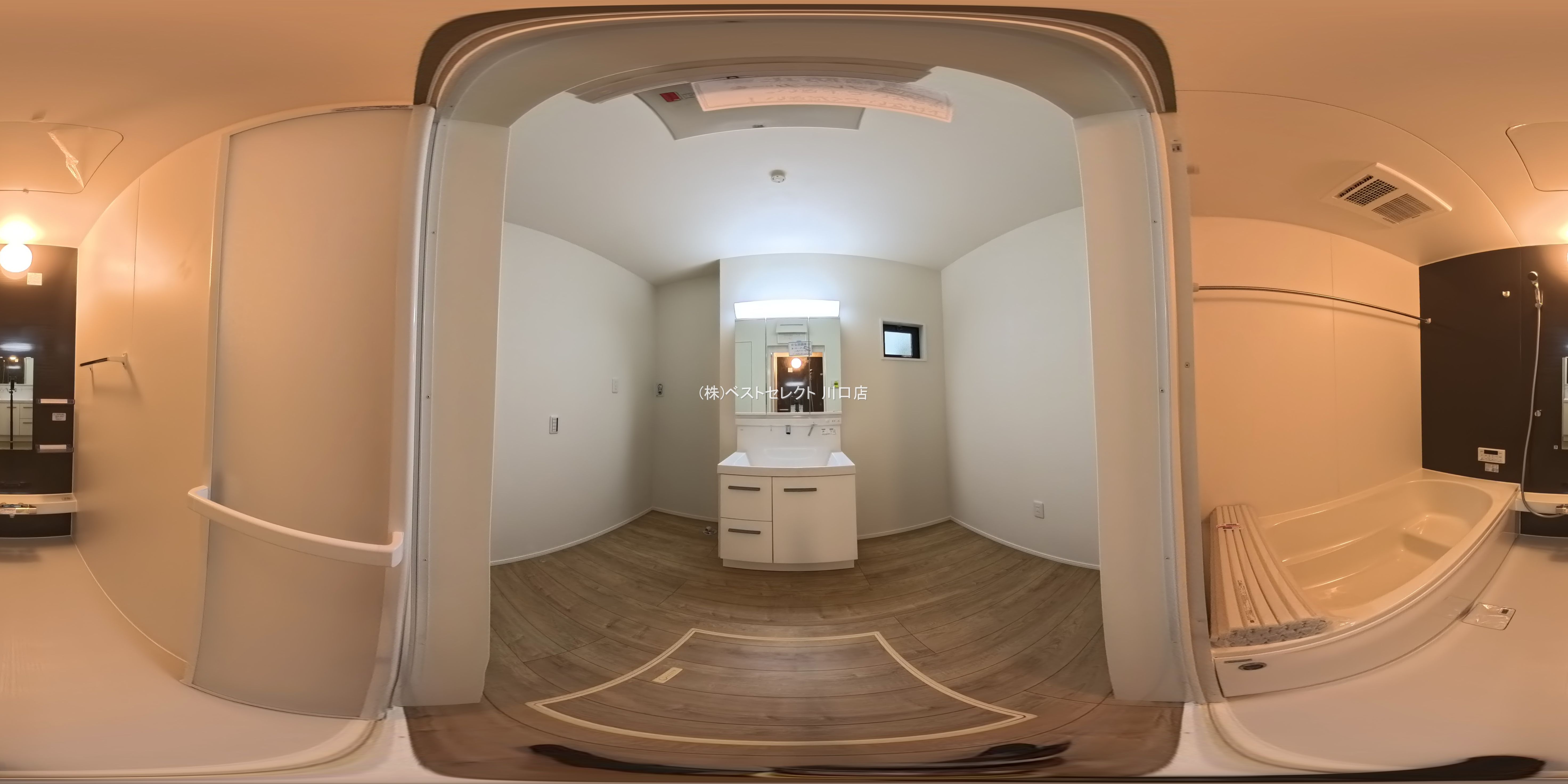 埼玉県川口市八幡木２丁目の新築戸建てパノラマ（お風呂）写真 2025年11月12日撮影