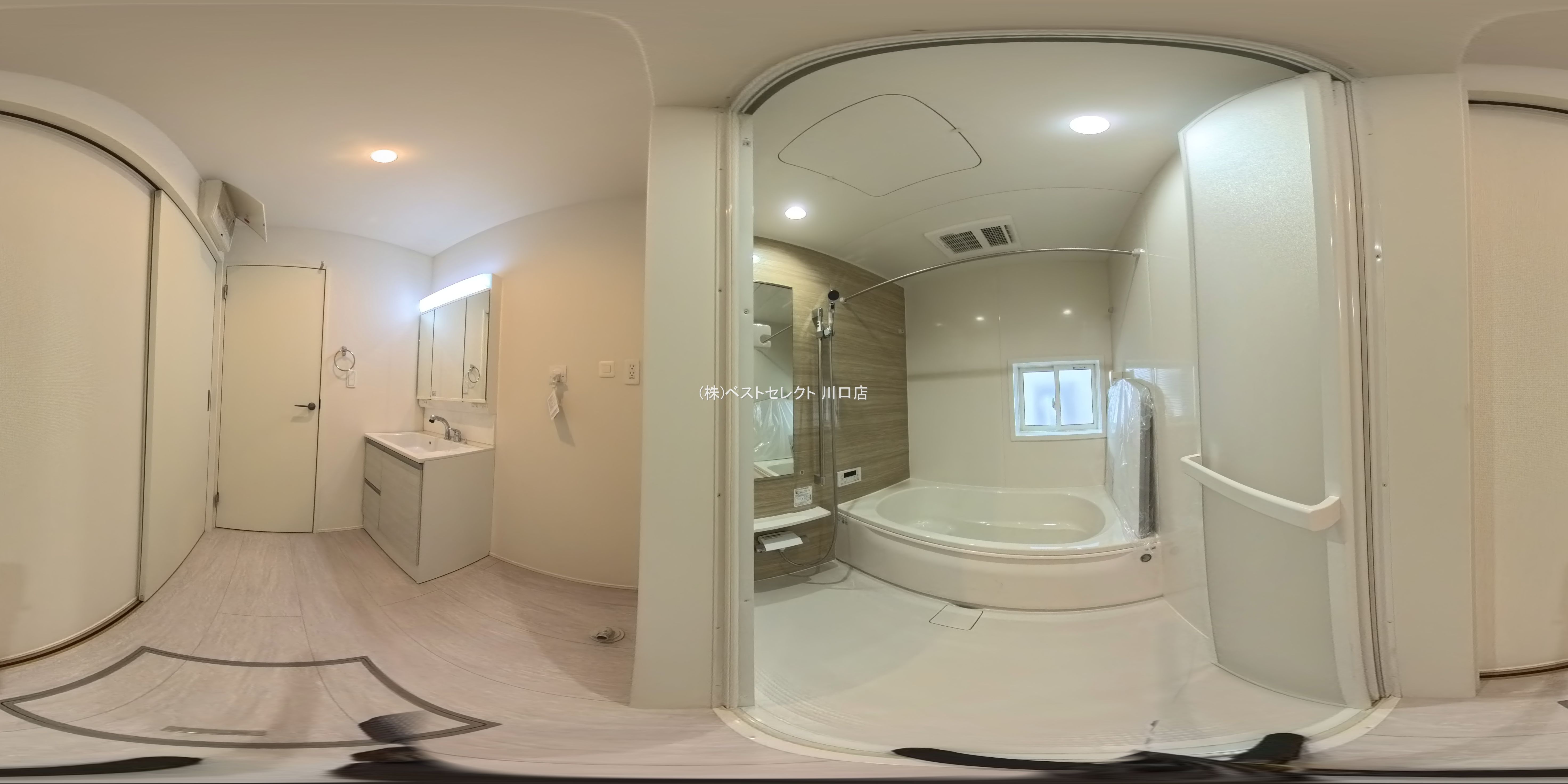 埼玉県川口市大字伊刈の新築戸建てパノラマ（お風呂）写真 2026年2月25日撮影