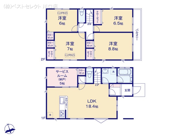 埼玉県戸田市喜沢１丁目の新築戸建て 4SLDK間取図 ※図面と異なる場合は現況を優先