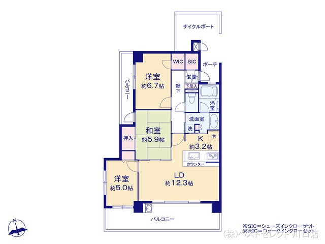 埼玉県蕨市南町４丁目のマンション『ライフピア蕨南町壱番館』 3LDK間取図 ※図面と異なる場合は現況を優先