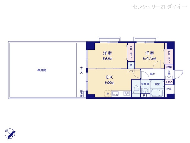 東京都葛飾区白鳥4丁目のマンション『白鳥ダイヤモンドマンション』 2DK間取図 ※図面と異なる場合は現況を優先