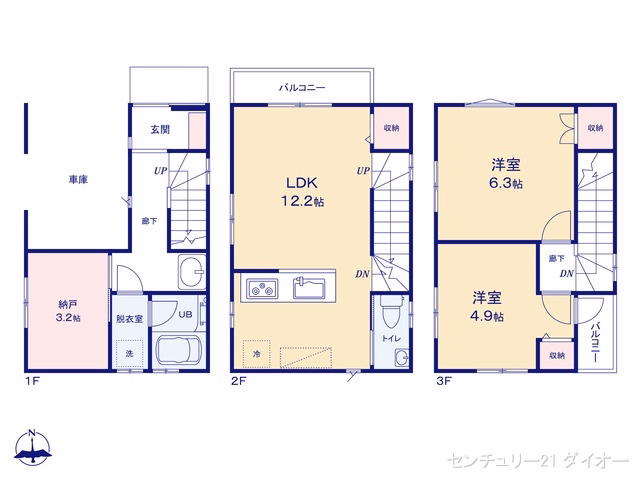 江戸川区南葛西6丁目(戸建) 間取図