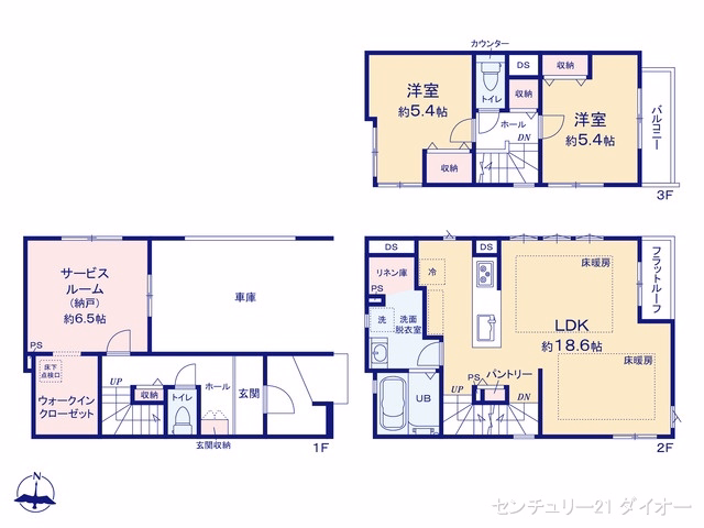 新築戸建て 葛飾区新宿3期 1号棟 間取図