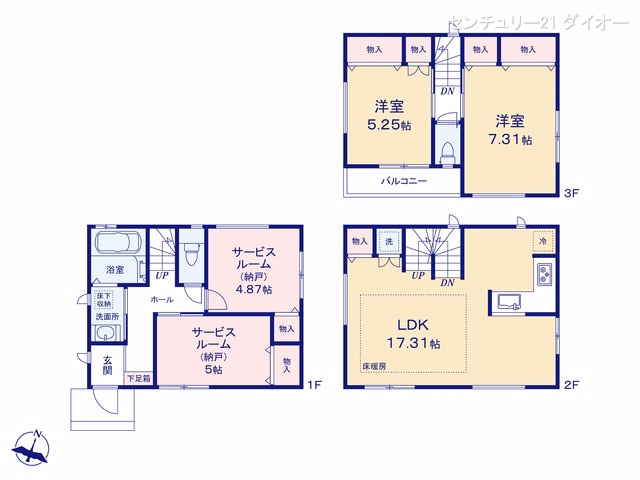 新築戸建て 江戸川区西小岩4丁目III 1号棟 間取図