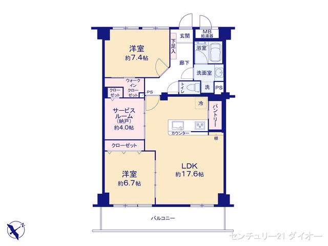 中古マンション なぎさニュータウン4号棟 間取図