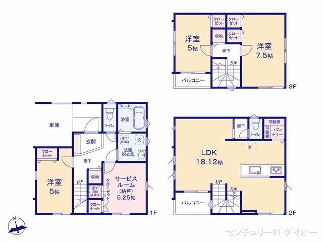 江戸川区大杉3丁目(戸建)01 間取図
