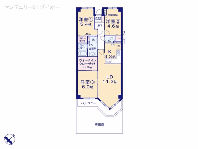 中古マンション バームハイツ西葛西 間取図