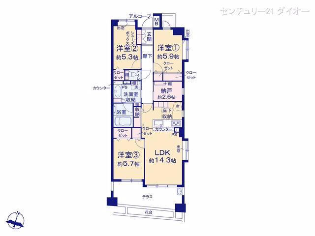 ヒルズ金町 間取図