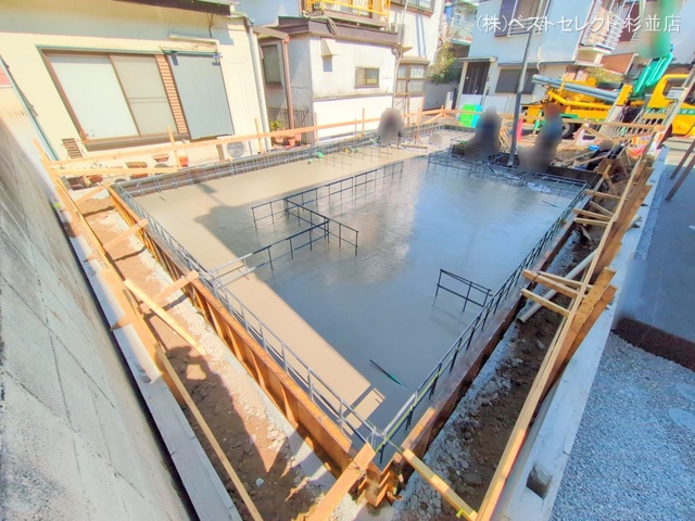 東京都杉並区本天沼1丁目の新築戸建て基礎写真 2025年2月27日撮影