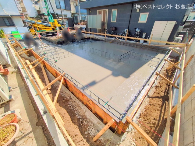 東京都杉並区本天沼1丁目の新築戸建て基礎写真 2025年2月27日撮影