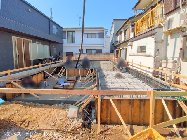 東京都杉並区本天沼1丁目の新築戸建て基礎写真 2025年2月27日撮影