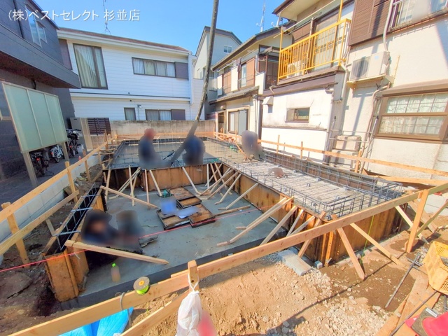 東京都杉並区本天沼1丁目の新築戸建て基礎写真 2025年2月27日撮影