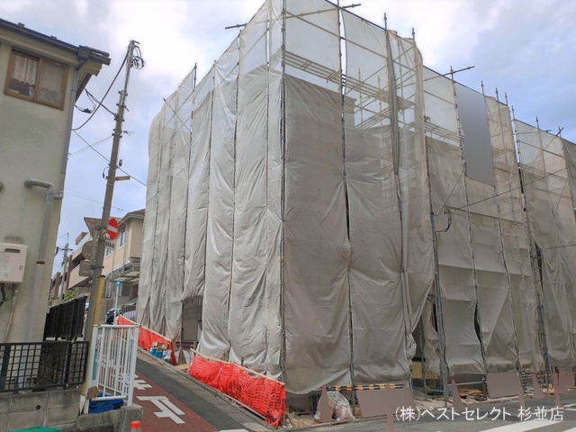 東京都中野区白鷺1丁目の新築戸建てシート写真 2026年4月9日撮影