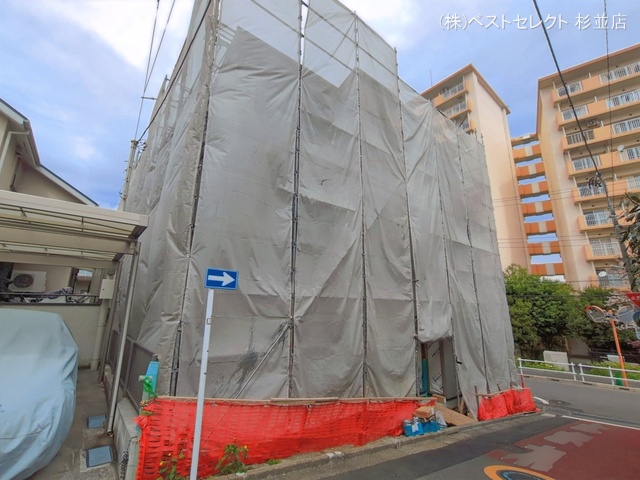 東京都中野区白鷺1丁目の新築戸建てシート写真 2026年4月9日撮影