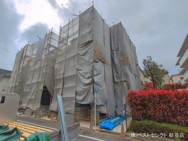 東京都中野区白鷺1丁目の新築戸建てシート写真 2026年4月9日撮影