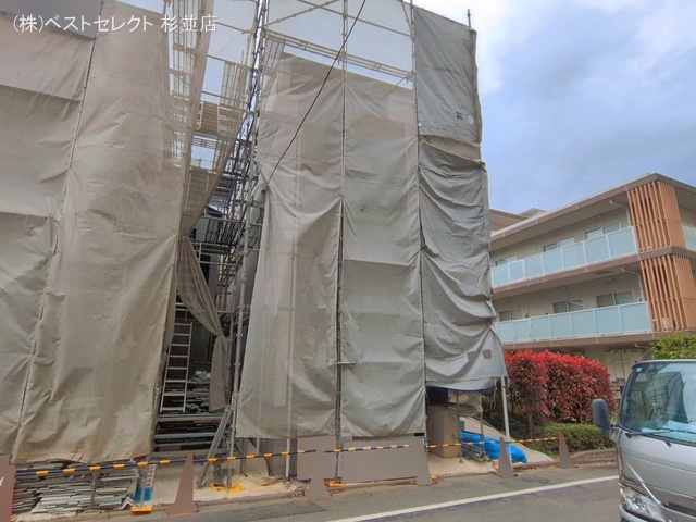 東京都中野区白鷺1丁目の新築戸建てシート写真 2026年4月9日撮影