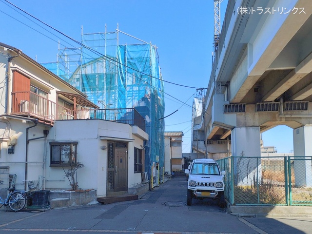 東京都江戸川区東葛西4丁目の新築戸建てシート写真 2026年2月8日撮影