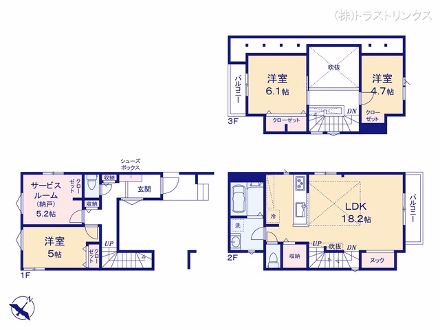 新築戸建て 江戸川区篠崎町432 No.6 間取図