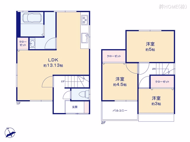 中古戸建て 名古屋市中川区百船町23-3 間取図