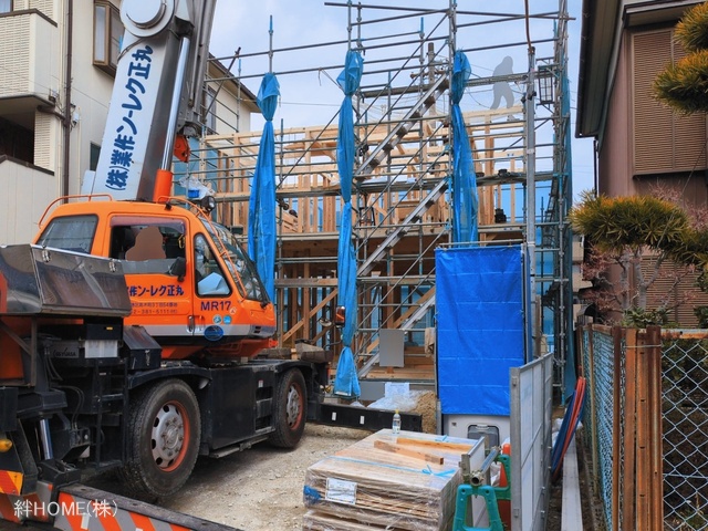 愛知県津島市江東町３丁目の新築戸建て上棟写真 2026年3月5日撮影