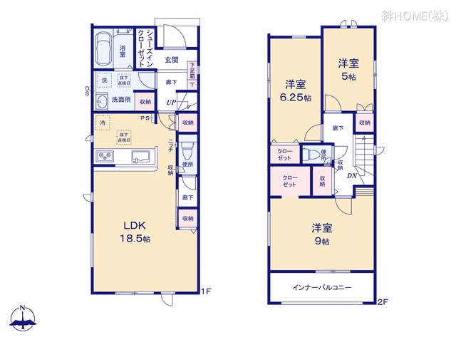 名古屋市中村区小鴨町（戸建）01 間取図