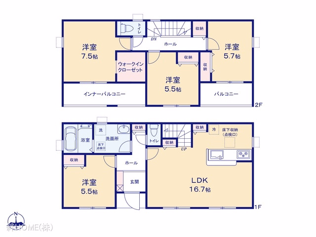津島市新開町3丁目（戸建）02 間取図