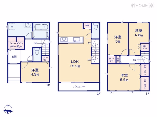 新築戸建て 中村区深川町327【2】 1号棟 間取図