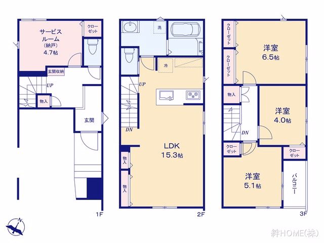 名古屋市中村区新富町3丁目（戸建）01 間取図