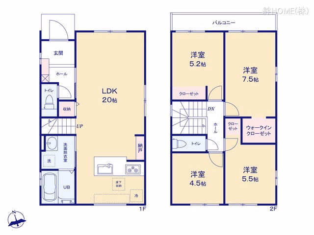 名古屋市中村区日比津町1丁目（戸建）02 間取図