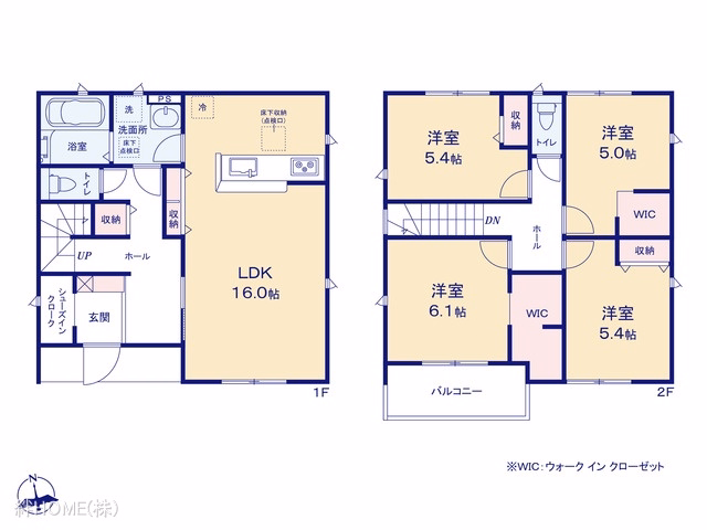 新築戸建て 津島市神守町こがね 1号棟 間取図