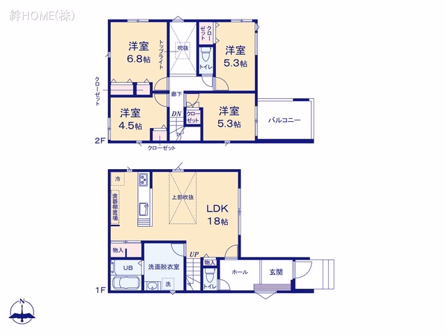 名古屋市中村区長筬町7丁目（戸建）01 間取図
