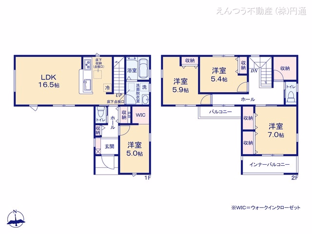 新築戸建て 尾張旭市東印場町 3号棟 間取図