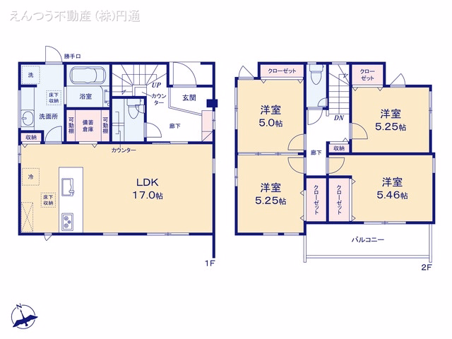 新築戸建て 豊田市青木町2丁目 1号棟 間取図