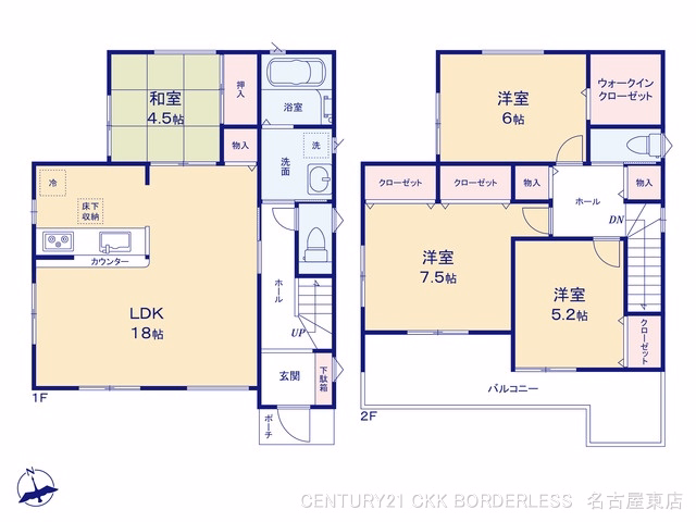 新築戸建て 小牧市第12本庄郷浦 1号地 間取図