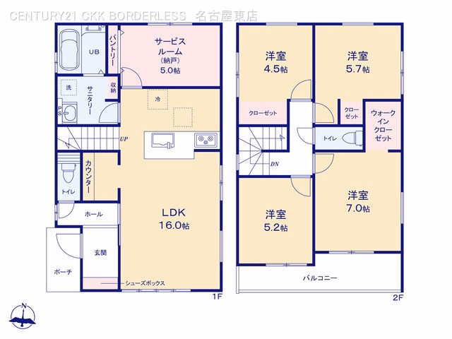 新築戸建て 名古屋市北区長喜町2期 2号棟 間取図
