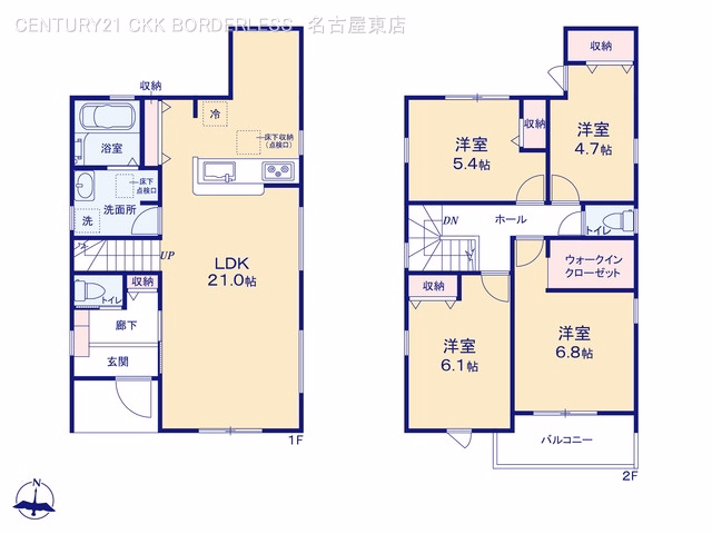 新築戸建て 岩倉市第1宮前町 2号棟 間取図