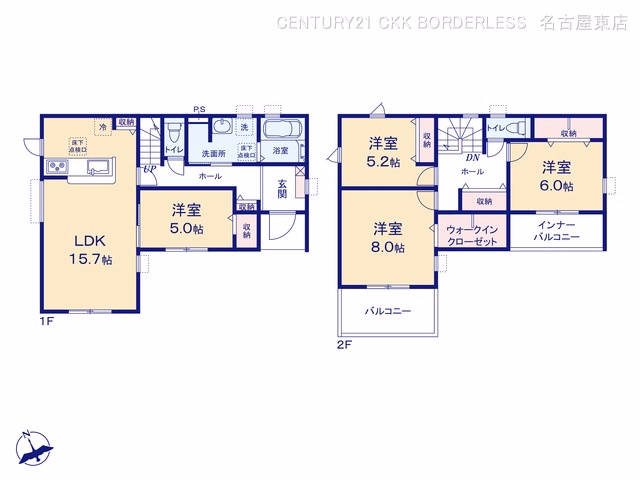 新築戸建て 春日井市坂下町二丁目第2 1号棟 間取図