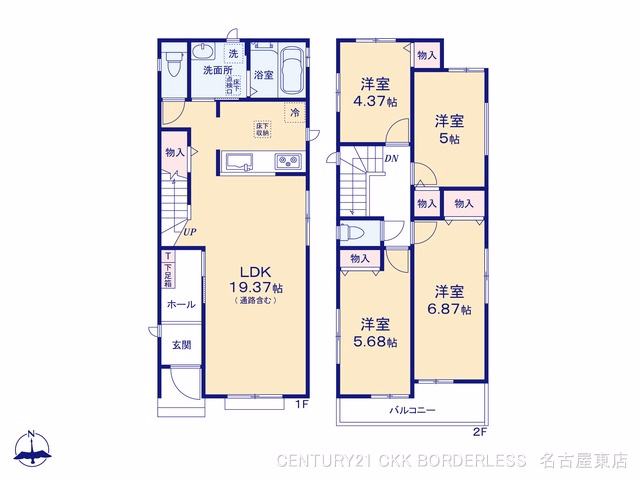 新築戸建て 尾張旭市旭前町2期 D号棟 間取図