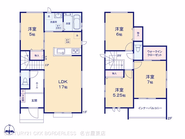 新築戸建て 名東区猪子石2丁目913番 E号棟 間取図