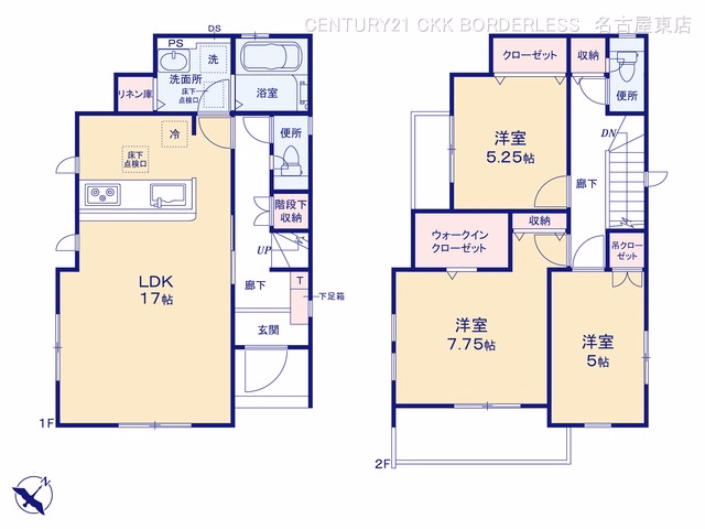 尾張旭市大塚町1丁目(戸建)01 間取図