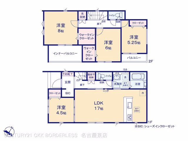 新築戸建て 大口町丸1棟 1号棟 間取図