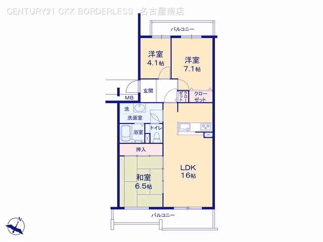 中古マンション 日進香久山社の街106号棟 間取図