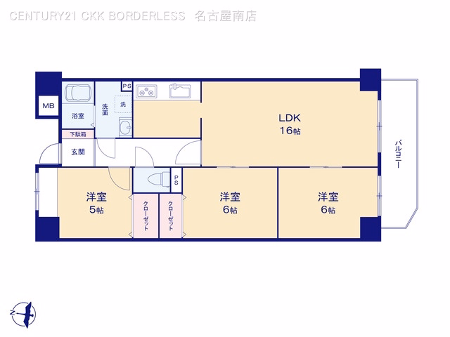 中古マンション チッタ名和 間取図