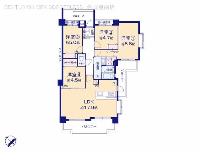 中古マンション グローリアスヒルズ日進第五 間取図