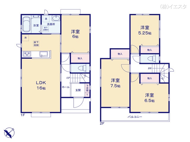 愛知県春日井市岩成台９丁目の新築戸建て 4LDK間取図 ※図面と異なる場合は現況を優先