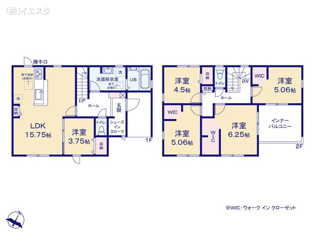 愛知県春日井市石尾台４丁目の新築戸建て 5LDK間取図 ※図面と異なる場合は現況を優先