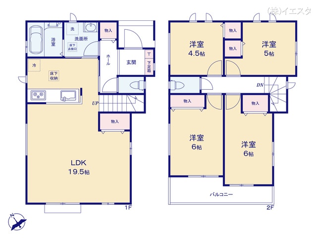 愛知県春日井市松河戸町６丁目の新築戸建て 4LDK間取図 ※図面と異なる場合は現況を優先