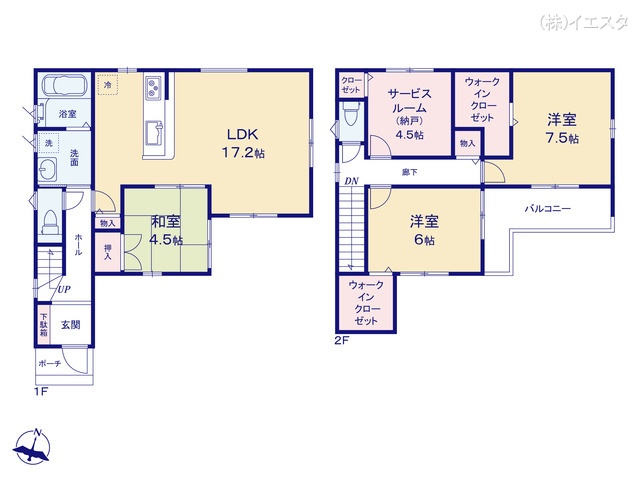愛知県尾張旭市大塚町3丁目の新築戸建て 3SLDK間取図 ※図面と異なる場合は現況を優先