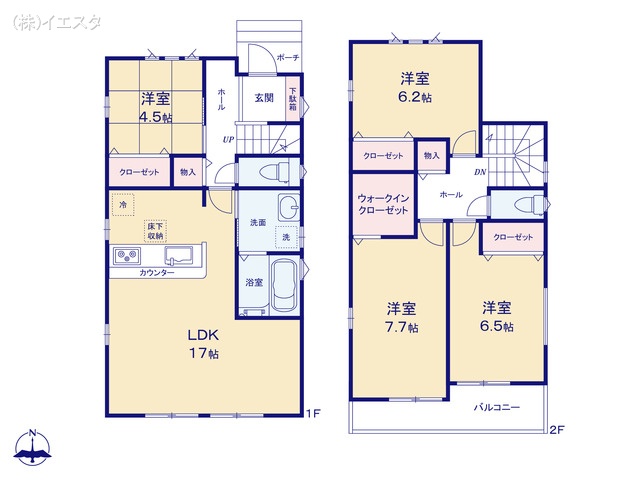 愛知県名古屋市守山区川北町の新築戸建て 4LDK間取図 ※図面と異なる場合は現況を優先